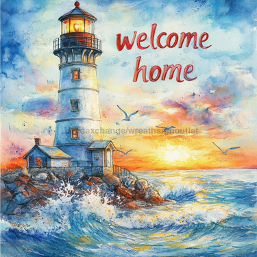 Light house Sign, DCO-13436, Sign For Wreath, 10x10